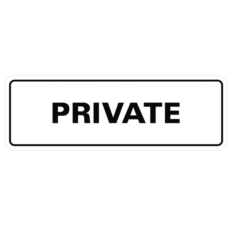 All Quality Standard Private Door/Wall Sign - White - Small - Image 1